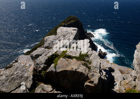 overlooking cape point from the lighthouse part of the table mountain national park cape town western cape province south africa Stock Photo