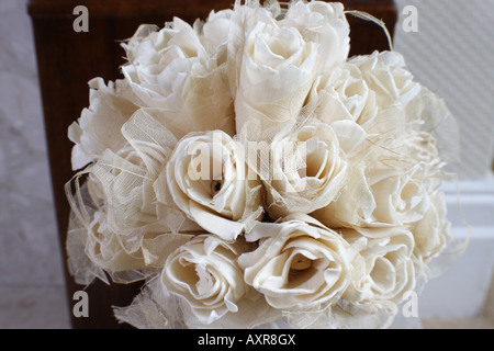 White fabric artificial flowers Stock Photo