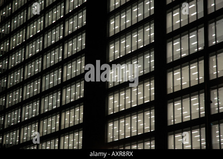 Colmore Plaza Birmingham . A new office block development pictured at night, empty, with all of its lights blazing. Stock Photo