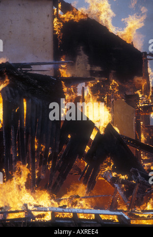 building burning Stock Photo