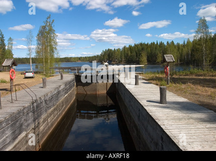 Restored museum canal , which was originally built by Russians , Finland Stock Photo