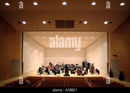 Conductor Shuntaro Sato and the Kyoto Philharmonic Chamber Orchestra in rehearsal Kyoto Japan November 2005 Stock Photo