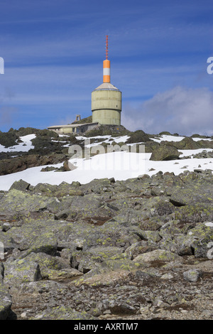 Transmitter station on summit of Tron mountain Tynset Hedmark Norway Stock Photo