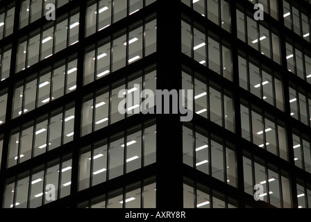 Colmore Plaza Birmingham . A new office block development pictured at night, empty, with all of its lights blazing. Stock Photo