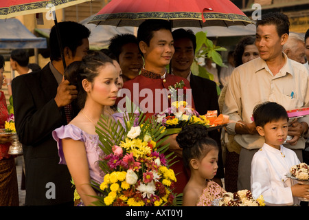 A Cambodian wedding party Stock Photo