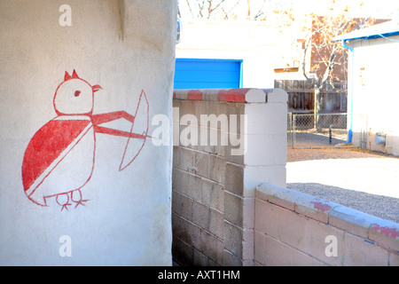 DRAWING ON A BUILDING WALL NEAR OLD TOWN PLAZA IN ALBUQUERQUE NEW MEXICO USA Stock Photo