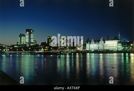 geography / travel , Germany, Hesse, Frankfurt am Main, skyline at night, Stock Photo