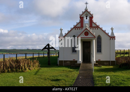 The Italan Chapel on Orkney, Scotland.  Built by Italian POWs in the Second World War Stock Photo