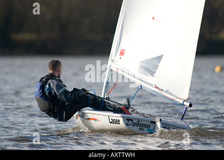 Yachtsman in full sail Stock Photo