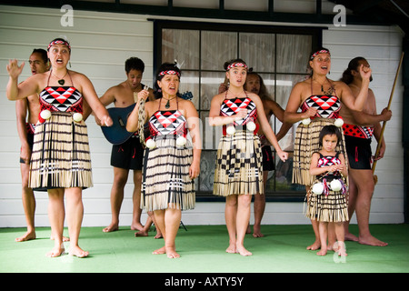 Whakarewarewa Maori Warriors dancers New Zealand Stock Photo