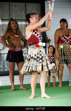 Whakarewarewa Maori Warriors dancers New Zealand Stock Photo