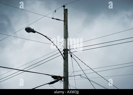 Suburban utility pole Stock Photo