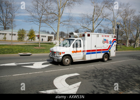 Ambulance car on the road, Washington DC, USA