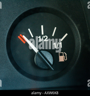 fuel gauge consept running on empty Stock Photo