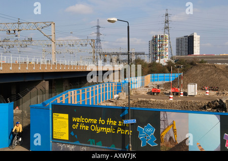 2008 Building the 2012 London Olympic site 'Pudding Mill Lane' station looking east HOMER SYKES Stock Photo