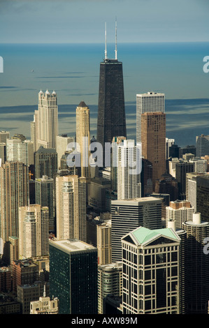 View of Chicago from the Sears Tower Sky Deck, Chicago, Illinois, USA Stock Photo