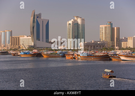 Dubai Creek (Khor Dubai), Dhow Wharfage and Commercial Centre, Deira, Dubai, United Arab Emirates, Middle East