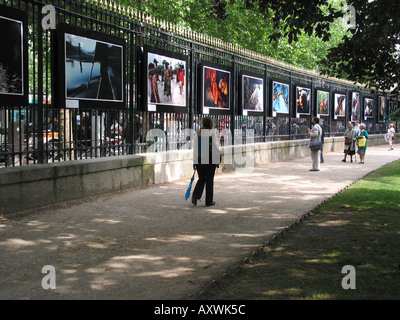 open air exhibition Jardin du Luxembourg Paris France Stock Photo