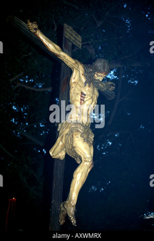 Statue fof Jesus Christ on the Cross, Semana Santa, Malaga, Spain Stock Photo