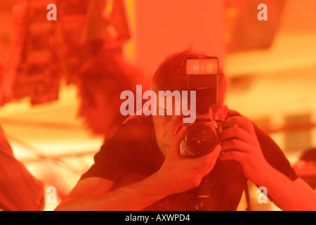 photographer with camera in a mirror Model Release Nr 0045 self portrait Stock Photo