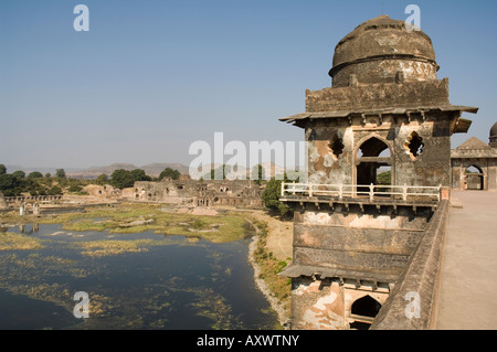 The Jahaz Mahal or Ships Palace in the Royal Enclave, Mandu, Madhya Pradesh, India Stock Photo
