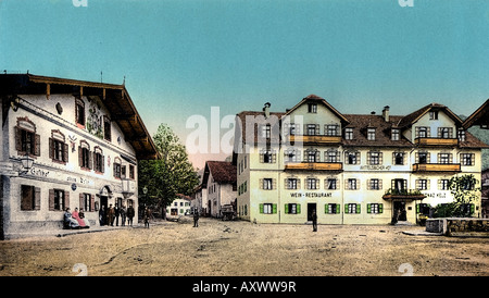 Hotel Wittelsbacherhof, Oberammergau, Bavaria, Stock Photo