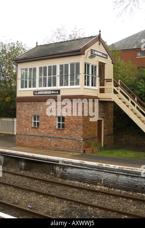 Signal box on the Heart of Wales line Llandrindod wells powys wales UK Stock Photo