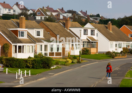 sunday afternoon waunfawr aberystwyth 1960 s suburban housing estate Stock Photo