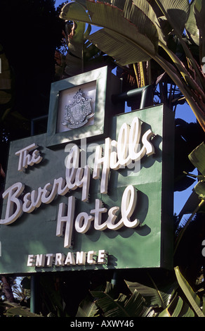 The Beverly Hills Hotel entrance sign, Los Angeles, California, USA ...