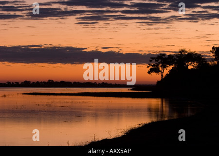 Sunset over Chobe River, Chobe National Park, Botswana, Africa Stock Photo