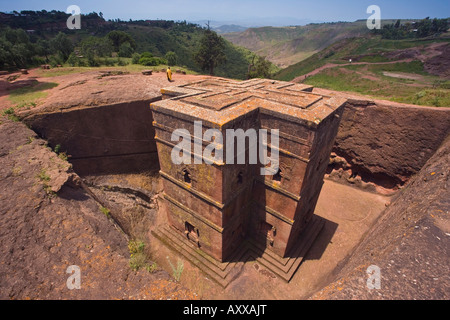 The Sunken Rock Hewn church of Bet Giyorgis (St  George), Lalibela, Northern Ethiopia, Ethiopia, Africa Stock Photo