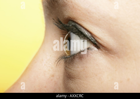 Profile close up of a woman's eye. Stock Photo