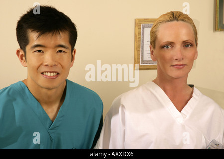 Medical technicians in medical clinic of office. Stock Photo