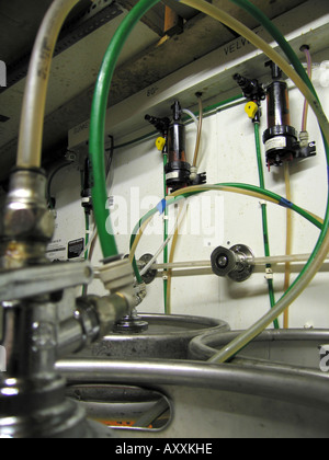 Beer cellar equipment installation in bar public house Stock Photo