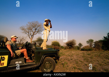 Looking out for wildlife, Mala Mala Game Reserve, Sabi Sand Park, South Africa, Africa Stock Photo