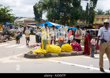 Flower market in Mysore India Stock Photo