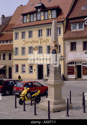 Stolpen, Postmeilensäule, Totale Stock Photo