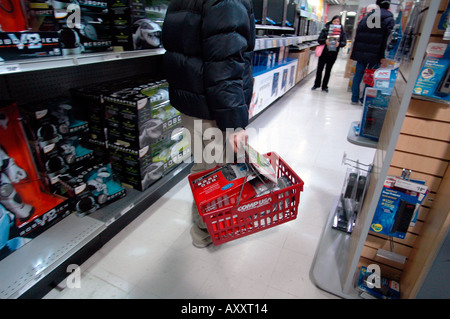 CompUSA in New York City opens for Christmas Shopping Stock Photo