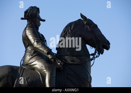 Equestrian statue of Edward VII in Waterloo Place off Pall Mall, central London Stock Photo