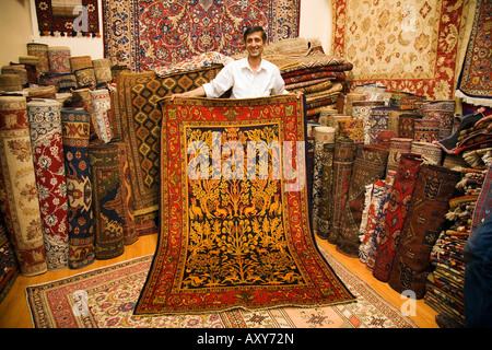 Istanbul, Marmara Region, Turkey; carpet salesmen in the Grand Bazaar Kapali Carsi. Stock Photo
