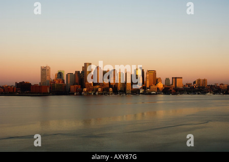 City skyline at dawn, Boston, Massachusetts, USA Stock Photo