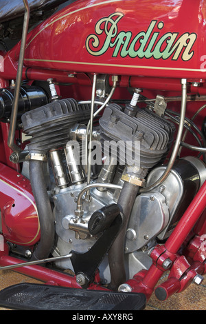 Late 1920s Indian motorcycle side-valve Vee twin engine Stock Photo - Alamy