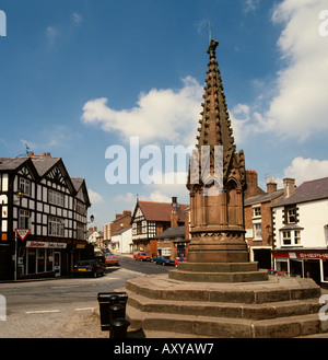 UK Cheshire Malpas market cross in the village centre Stock Photo