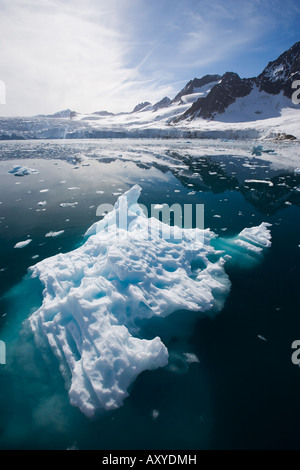 Iceberg in Fugle Fjord, Spitsbergen Island, Arctic, Norway, Scandinavia, Europe