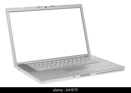 Laptop with Blank Screen Stock Photo