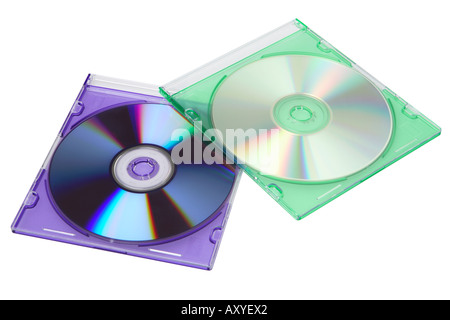 CD and DVD in Cases Stock Photo