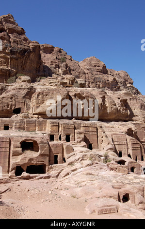 Nabatean tombs, Petra, UNESCO World Heritage Site, Jordan, Middle East Stock Photo
