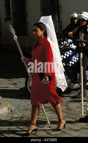 Jerez de la Frontera traditional dress for women Stock Photo