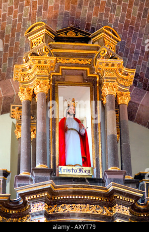Cristo Rey Statue in La Concepcion Church Stock Photo