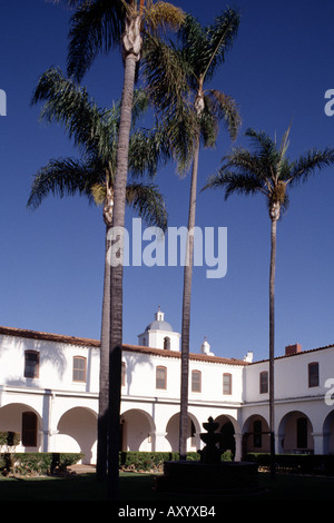 San Diego, Mission San Diego de Alcala, Innenhof Stock Photo